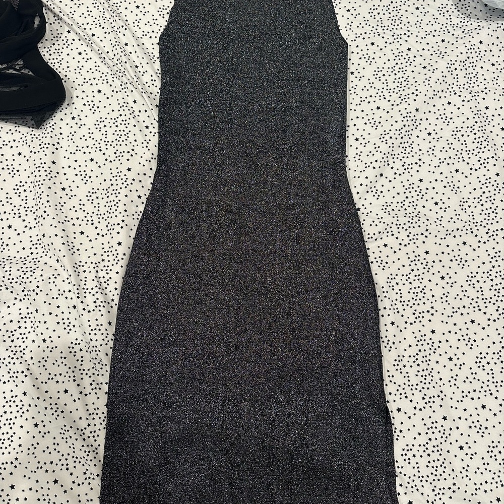 Shimmering Black Midi Dress